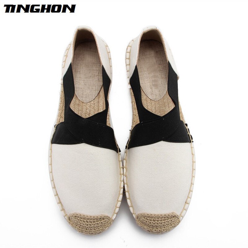 Alpargatas de TINGHON, zapatillas informales para mujer con dibujos animados, cómodas y deslizantes, lona de cáñamo de lino transpirable para niñas