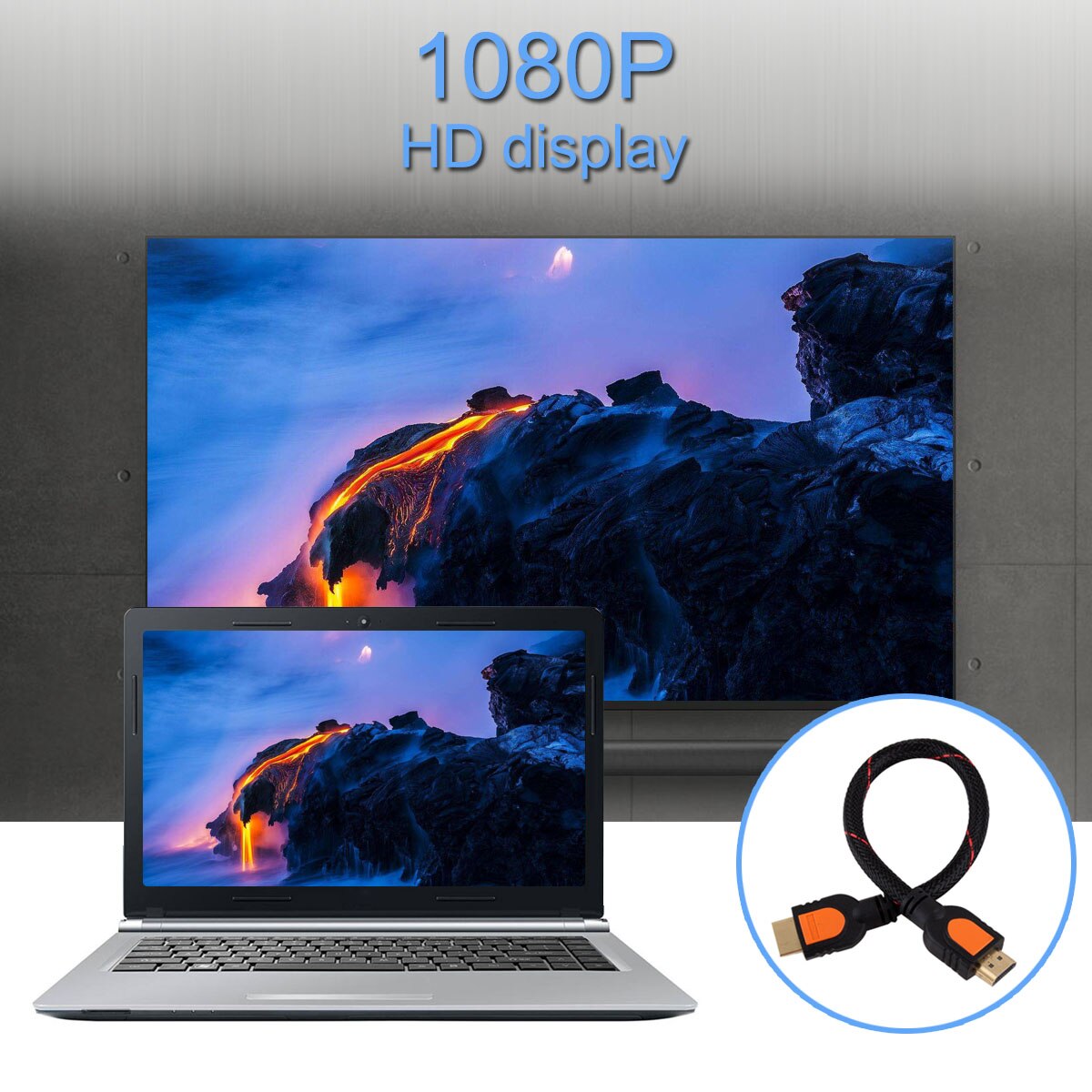 1 Foot short HDMI Cable for HD TV 3D 1080p One Feet HDMI 1.4 braided gold