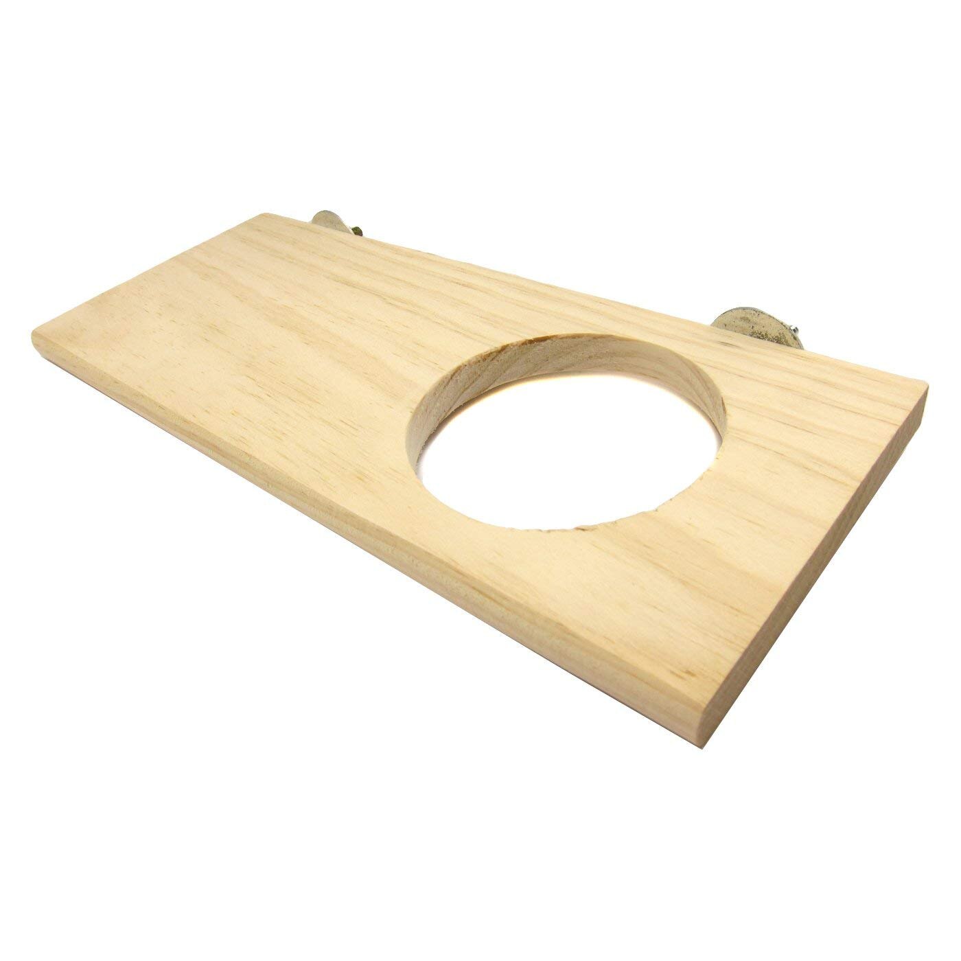 Wood Stand Platform Pet Perch Shelf Board for Parrot Budgie Cockatiel Conure Hamster Mouse Chinchilla Rat Gerbil: M1- With Hole