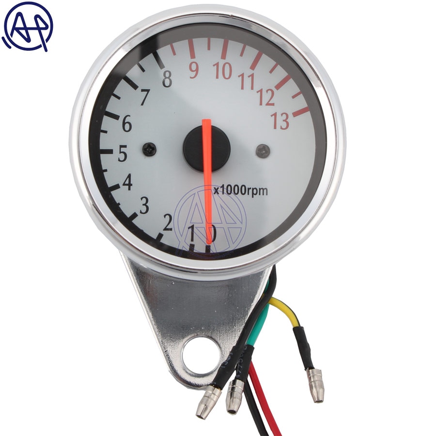 Universal Motorcycle Tachometer Gauge Motorbike Backlight LED 12V Tachometer Speedometer Tacho Gauge Chrome/Black