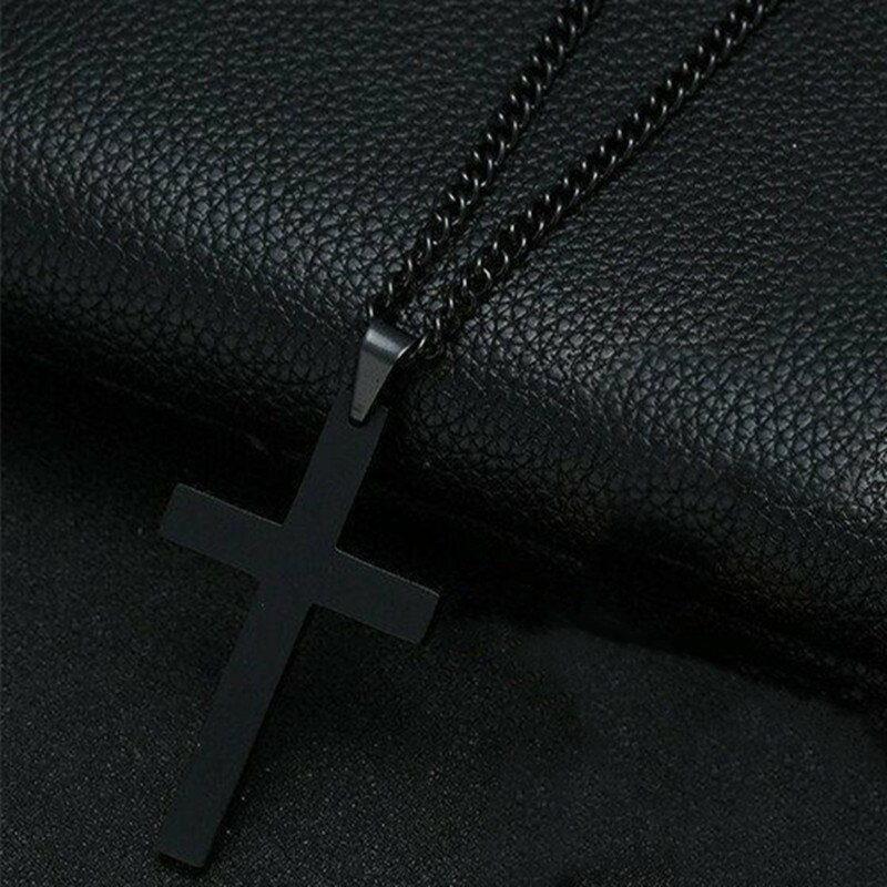 Mode Kruis Ketting Mannen Punk Nail Styling Hanger Zwart Goud Zilver Kleur Keten Creatieve Ketting: XL31-B