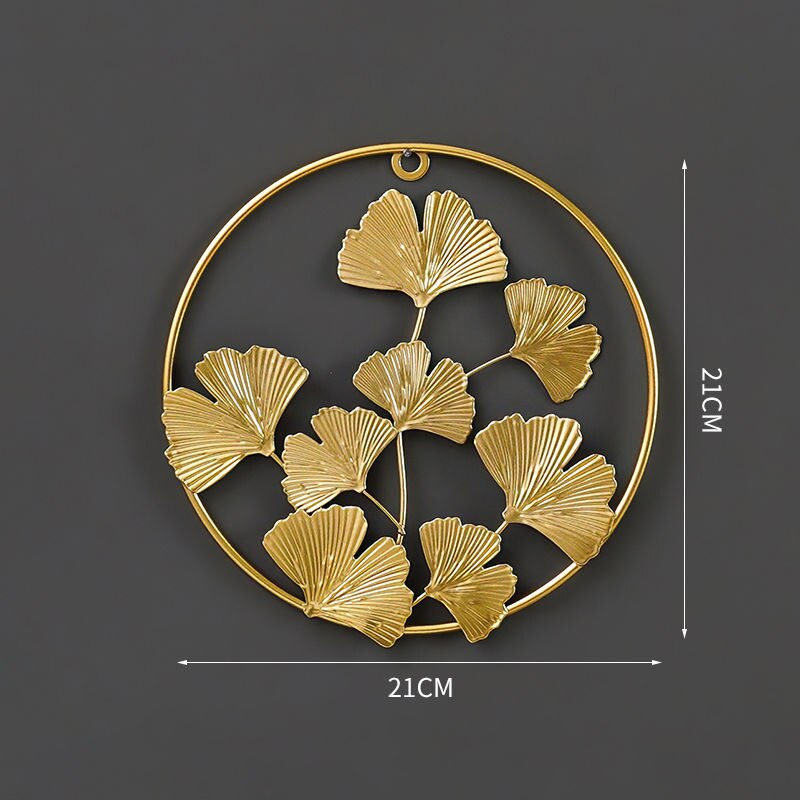 Feuilles de Ginkgo doré décoration murale feuilles de Style nordique tenture murale pendentif mural de salon sans poinçon décoration de la maison