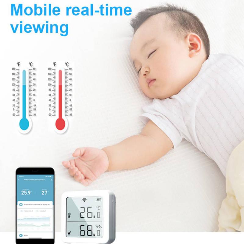 Tuya WiFi Temperature And Humidity Sensor With LCD Screen Display Alarm Push Work With Alexa Google Assistant Smart Life APP