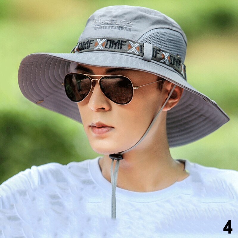 Summer Fishing Hat Man Women Wide Breathable Mesh Fishing Cap Beach Hats Sun Men's Outdoors UV Protection Shade Hat