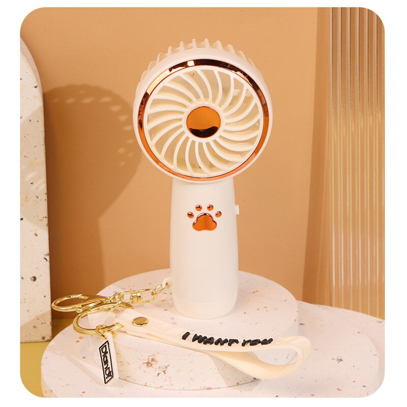 Porte-clés ventilateur Portable suspendu, Mini ventilateur Portable, Rechargeable USB, pour la maison, pour femmes et étudiants: SQ2245-White-1
