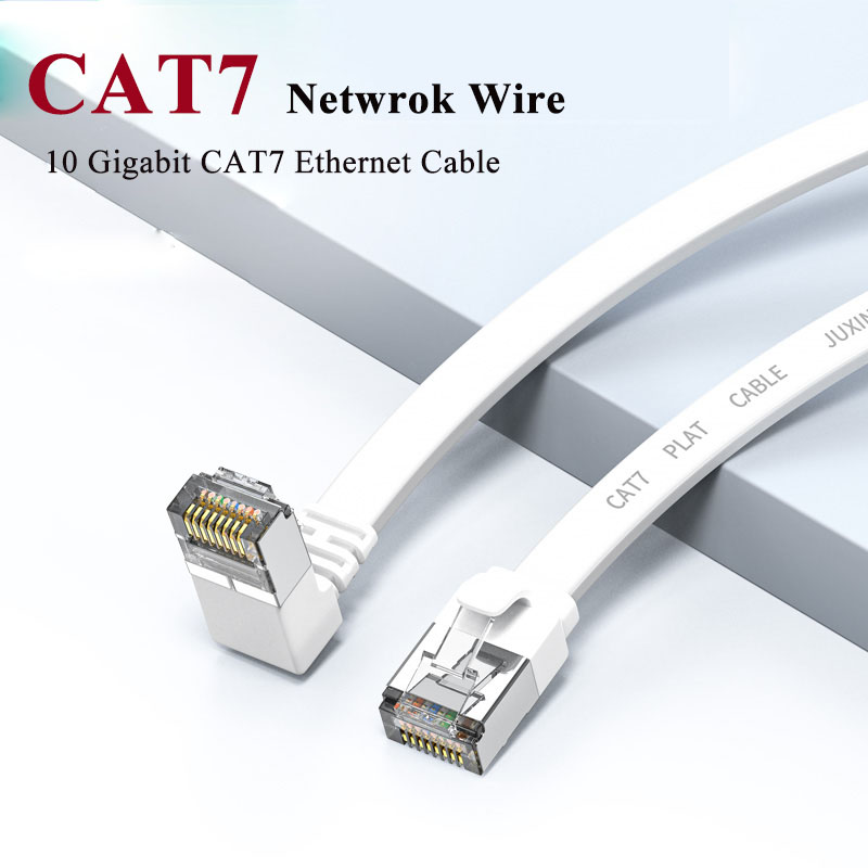 10 Gigabit Kot7 Płaski 90-stopniowy kabel Ethernet Kot6A GB TV router Linia szerokopasmowa Uniwersalny przewód sieciowy typu L w górę w dół RJ45