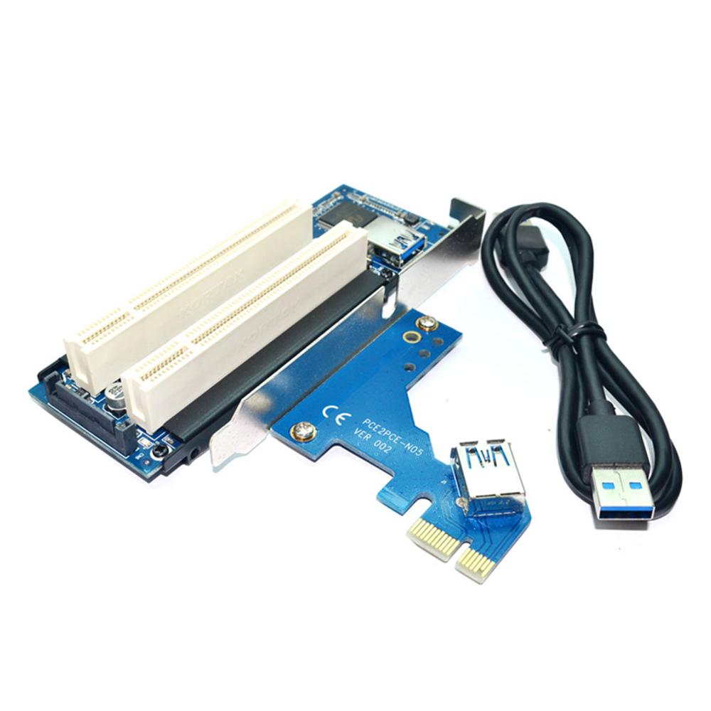 PCI-E Express X1 Dual PCI Riser Breiden Adapter Card met Kabel voor WIN2000/XP