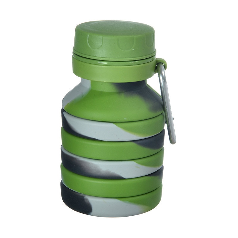 450ml sunde silikone folde kop bærbar kaffekop teleskop vand kop silikone mundskyl foldbar vand kop udendørs kedel: Camouflage grøn
