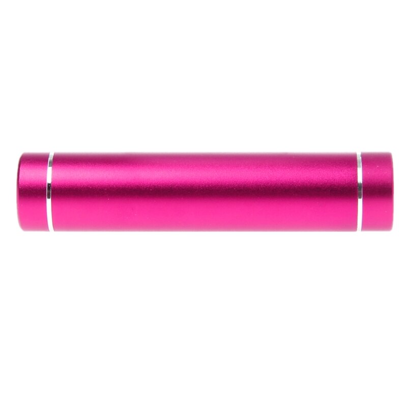 11*2.3cm 18650 Batterij DIY Power Bank Box Met 3-Mode Koel Licht LED Zaklamp USB Charger voor Smart Telefoon: Hot Pink