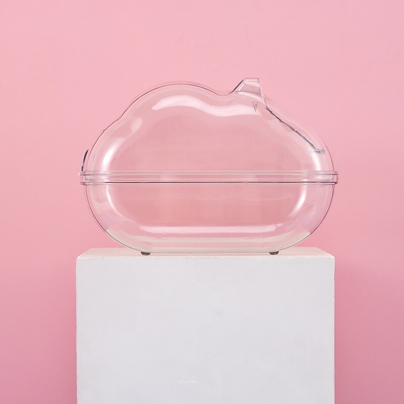 Inodoro transparente para baño, caja desodorante antisalpicaduras para mascotas pequeñas, doble uso, Hamster, nubes: M(14X9X10.5 cm)