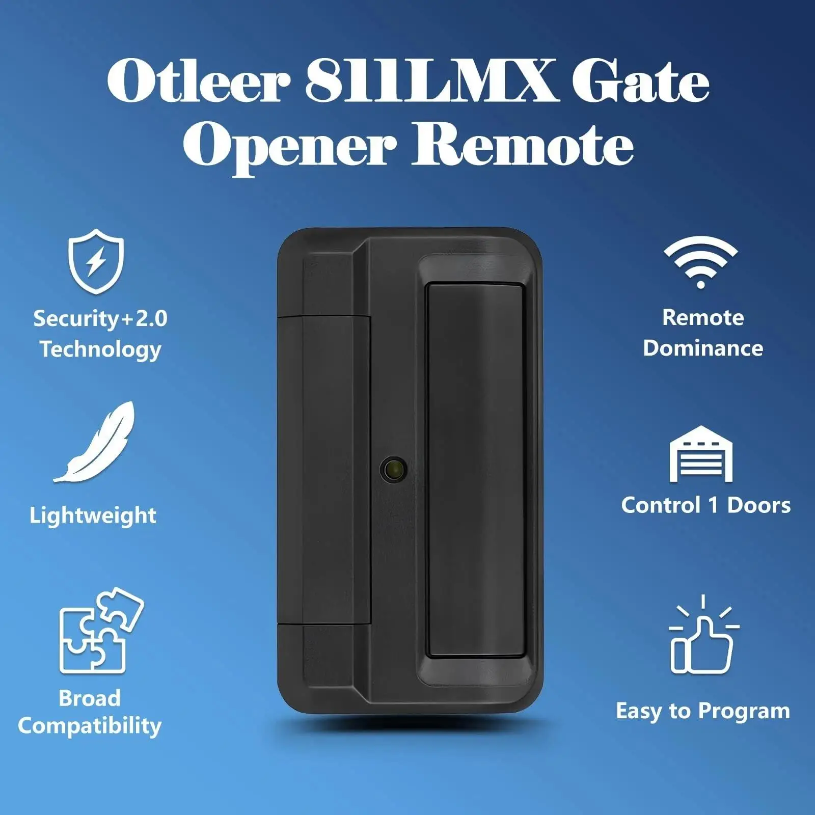 Garage Door Opener Remote Control 2PCS Compatible with 811LMX 811LM Learn Button with Visor Clip