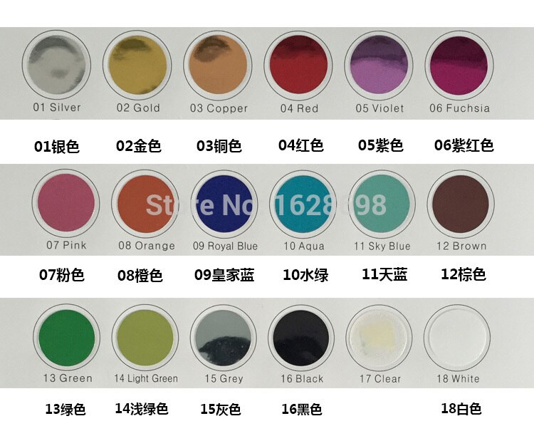Cdn-10 Aqua farbe metallischen farbig folienschneiden für 18 farben freies