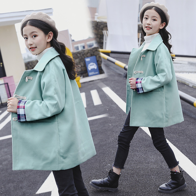 Aivtalk Kinder-Mantel Aus Wollmischung – Zweireihiger Trenchcoat, Warm & Stylisch