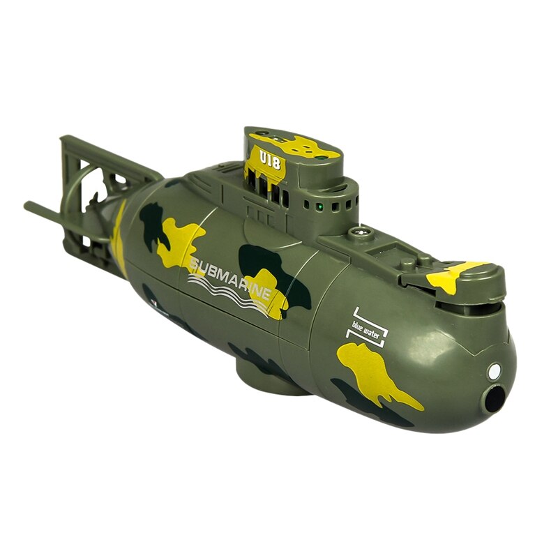 Mini submarino juguete de agua de verano para niños modelo de simulación recargable Barco de juguete: Green