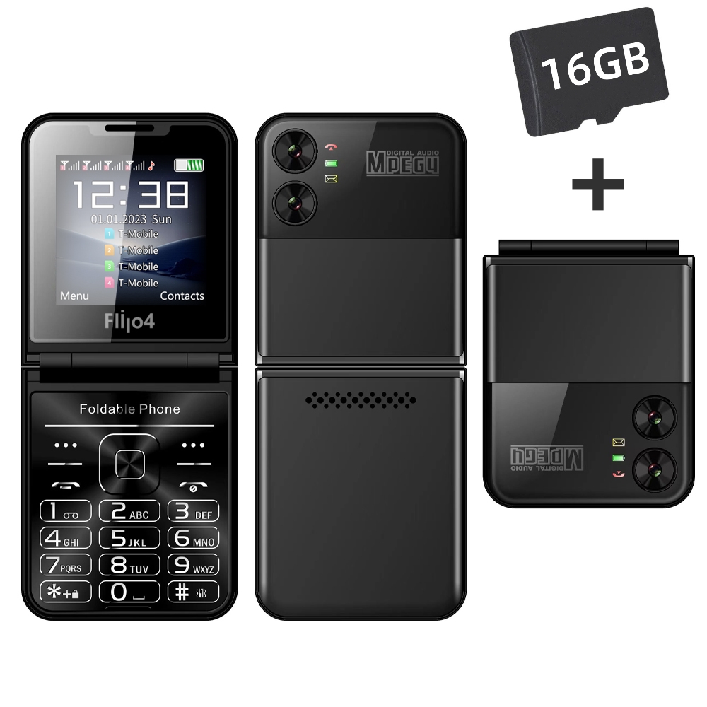 SERVO Flilo4 Flip Cellulare Quattro SIM Card GSM Rete cellulare Torcia Speed Dial Magic Voice Telefono cellulare pieghevole Prezzo basso