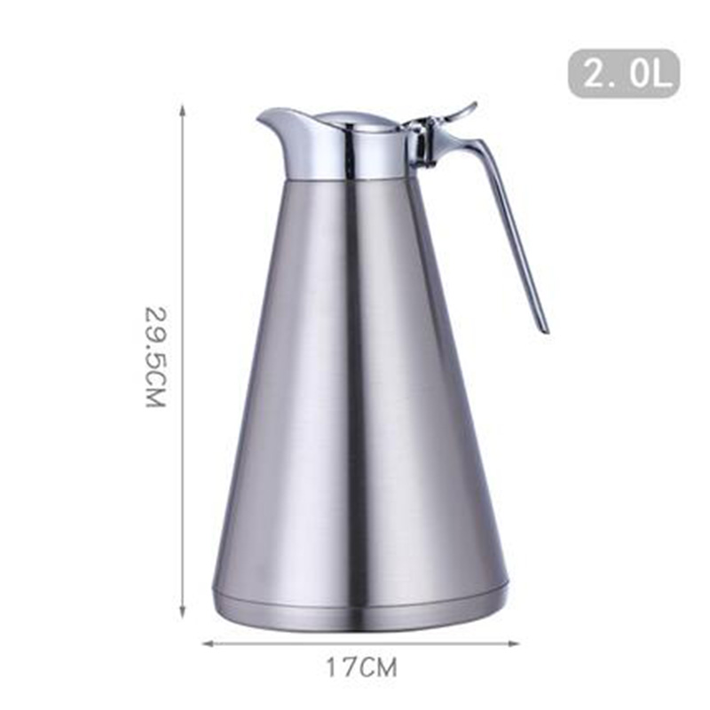 1L/1.5L/2L Dubbelwandige Vacuüm Isolatie Thermische Koffie Pot Home Water Pot Roestvrij Stalen Waterkoker: Matte-2L
