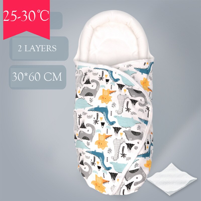 Manta envuelta con Velcro para bebé, almohada de cabeza en forma de U, protección, saco de dormir, cochecito para niño y niña