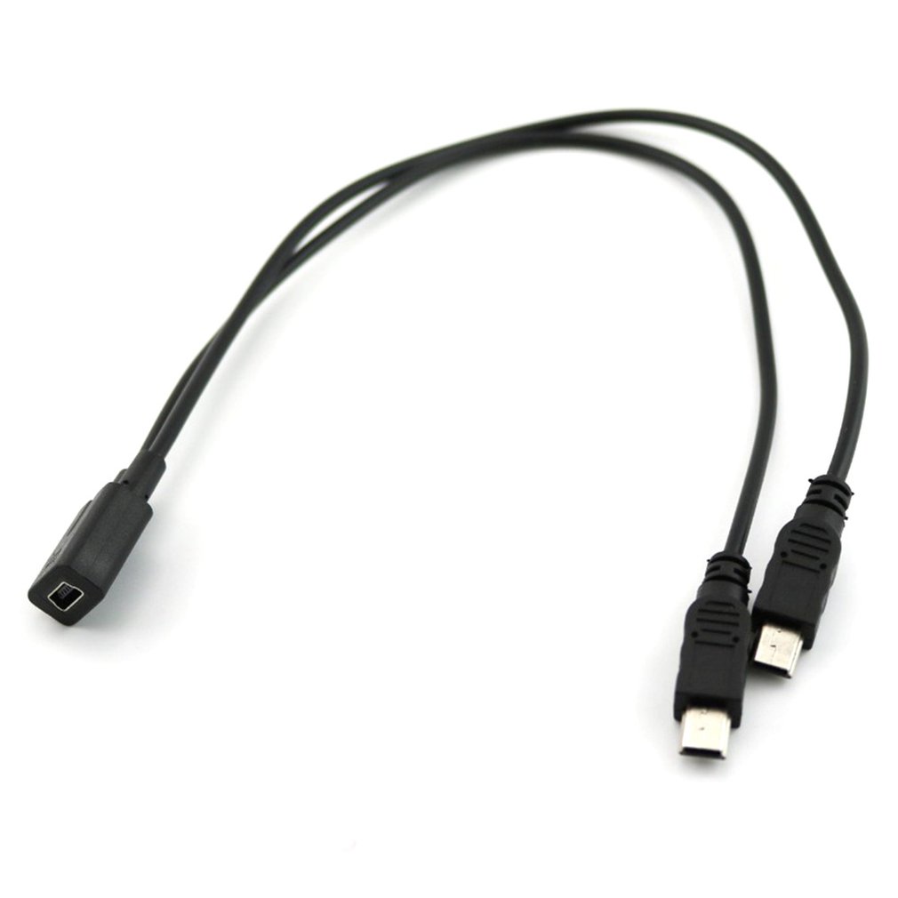 Mini USB 1 to 2 Y Splitter Cable USB 2.0 Mini 5-Pin Female to Double 2 Male Converter High Speed Charging Cable Cord