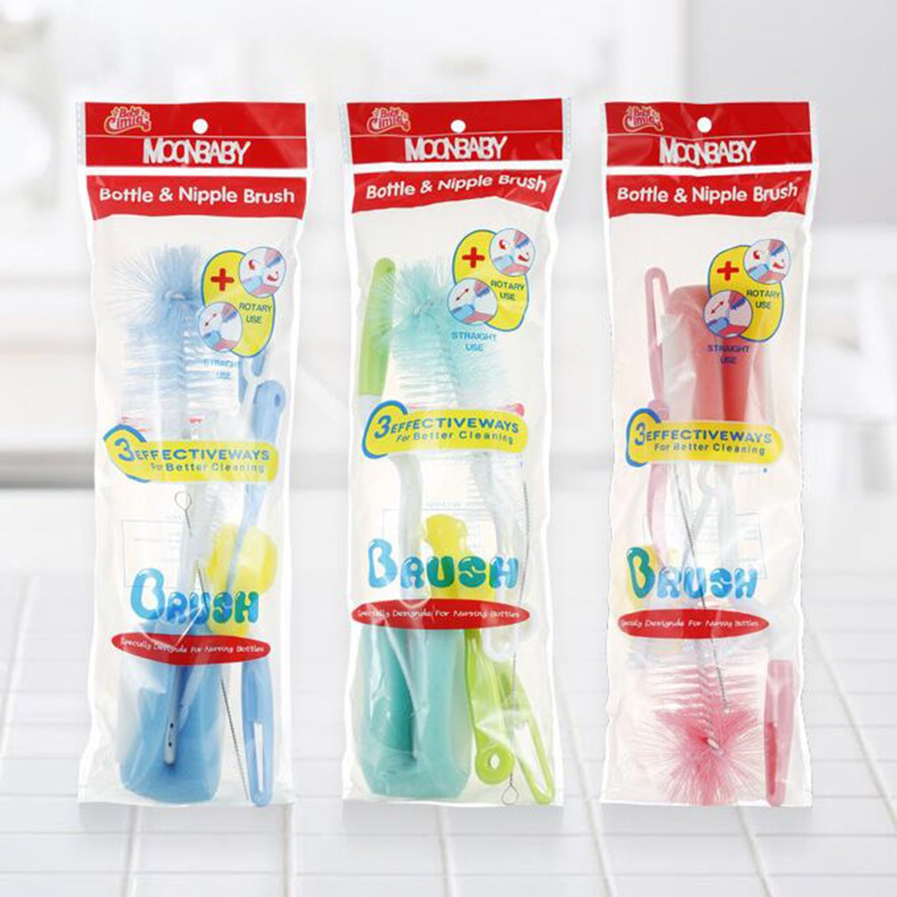 Flasche Pinsel Set Von 5 Baby Produkte 360 Grad Schwamm Flasche Pinsel Mit Nippel Pinsel Stroh Pinsel Fünf-Stück set