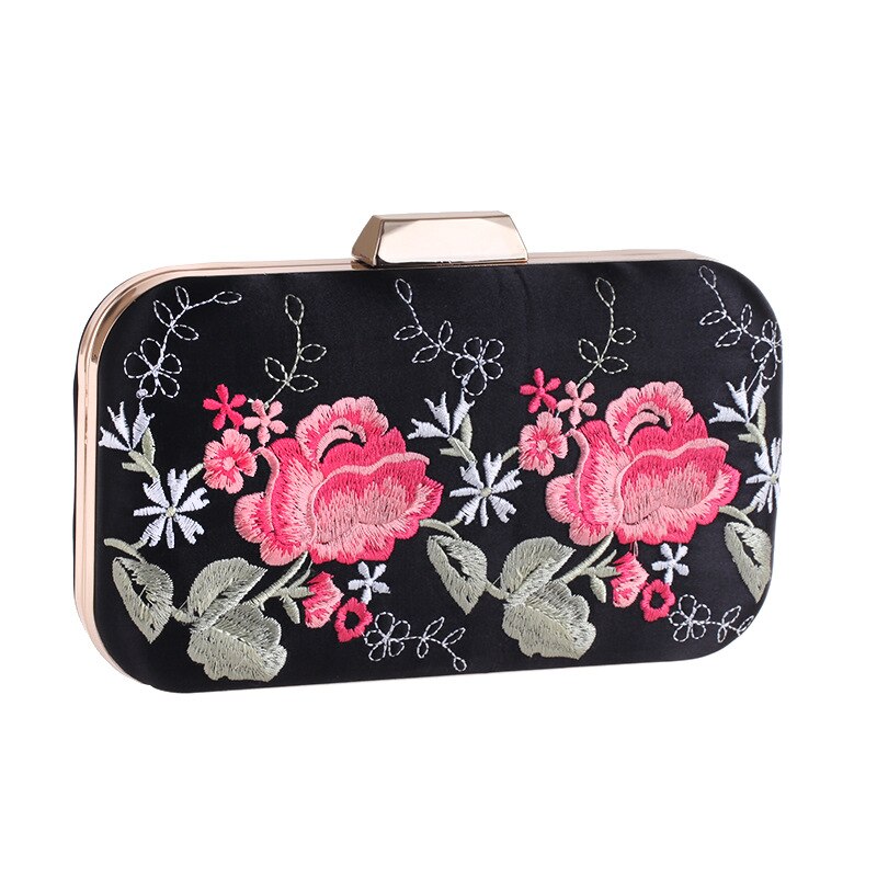 Floral Embroidery Rose Evening Bag Female Dress Ha... – Grandado