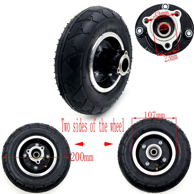 8" Electric Scooter Tyre With Wheel Hub with Brake disc 200x50 Inflation Tyre&inner tube Electric Vehicle Aluminium tire
