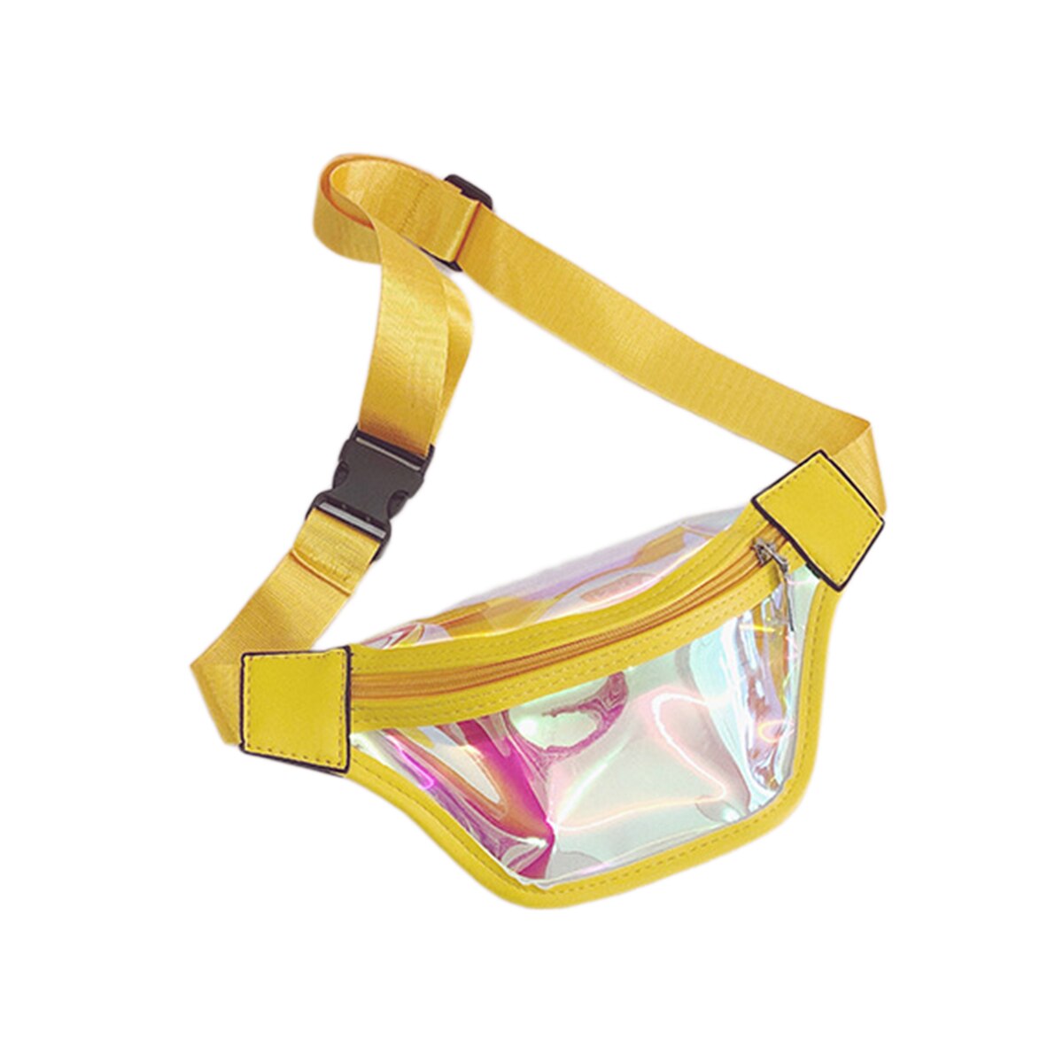 Doorzichtige heuptas voor kinderen, glanzende heuptas, waterdichte reistas, heuptas, outdoor boodschappentassen van pvc: Geel