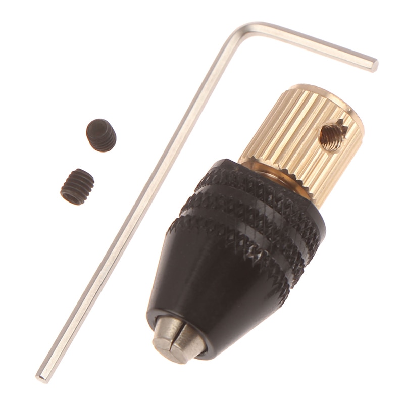 Praktisk 2.3mm/3.17mm/5mm elektrisk motoraksel mini borepatron 0.5-3.2mm bor mikro borepatron hex borepatron adapter