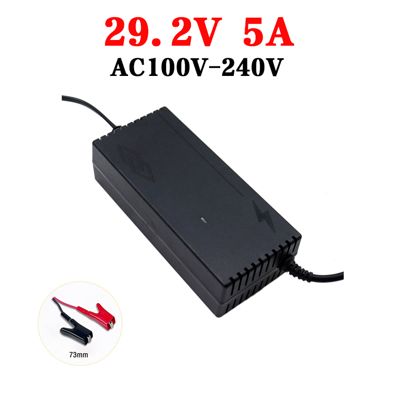 12v batterilader 14.6v 5a 10a 20a lifepo 4 lader 12v 24v hurtigladende litiumbatterilader til bil 12.8v høystrømsadapter: Rød