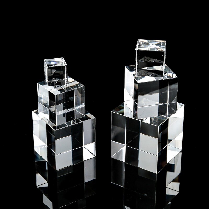 Cubo de cristal de cuatro lados, cristal artificial, arcoíris , foto para niños, 70x70x70mm, a la venta