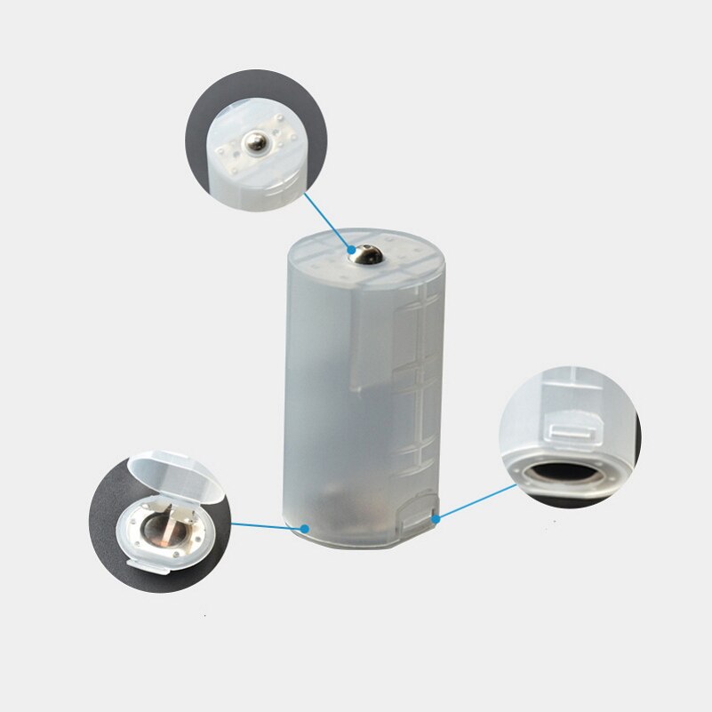 4 stück aa-zu-d-zellen-batteriehalterbox, aufbewahrungsetui, transparenter kunststoff-konverteradapter für gasherde