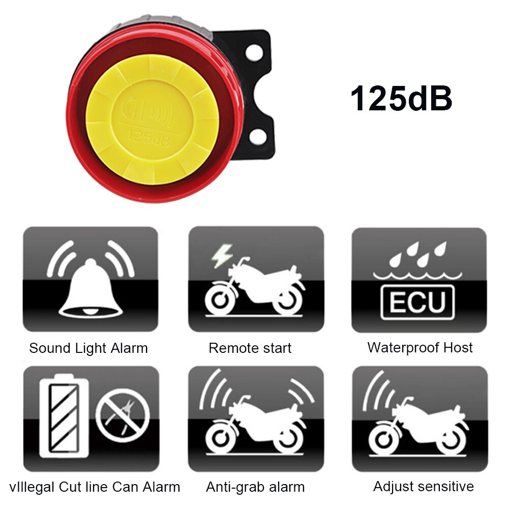 Afstandsbediening Alarm Motorrijwiel Beveiliging Scooter Motorfiets Anti-Diefstal Alarmsysteem Anti Diefstal Bescherming