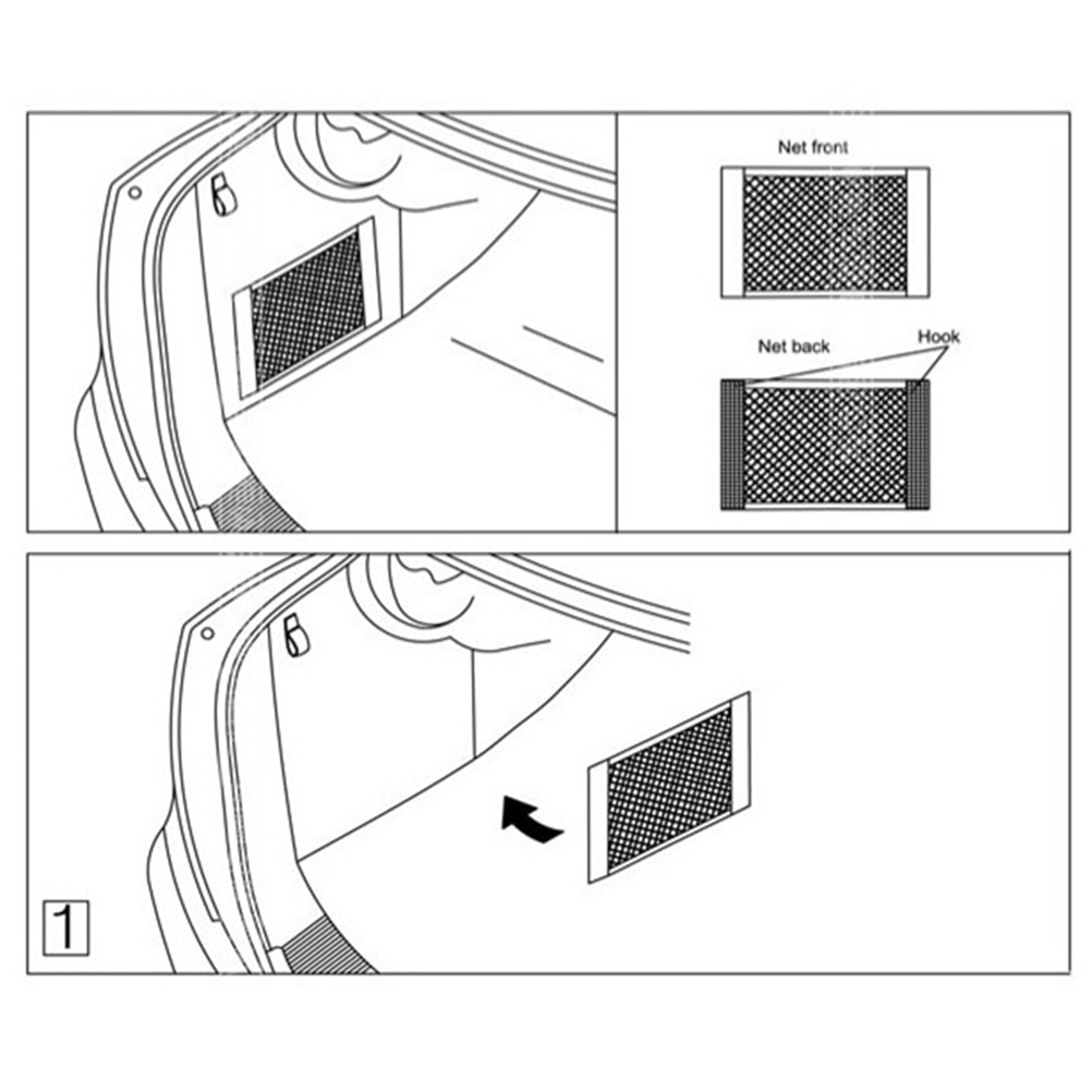 40*25cm bil bagasjerom boks oppbevaringsveske netting nett bag bil styling bagasjeholder lomme klistremerke universell mesh bagasje lomme organiserer