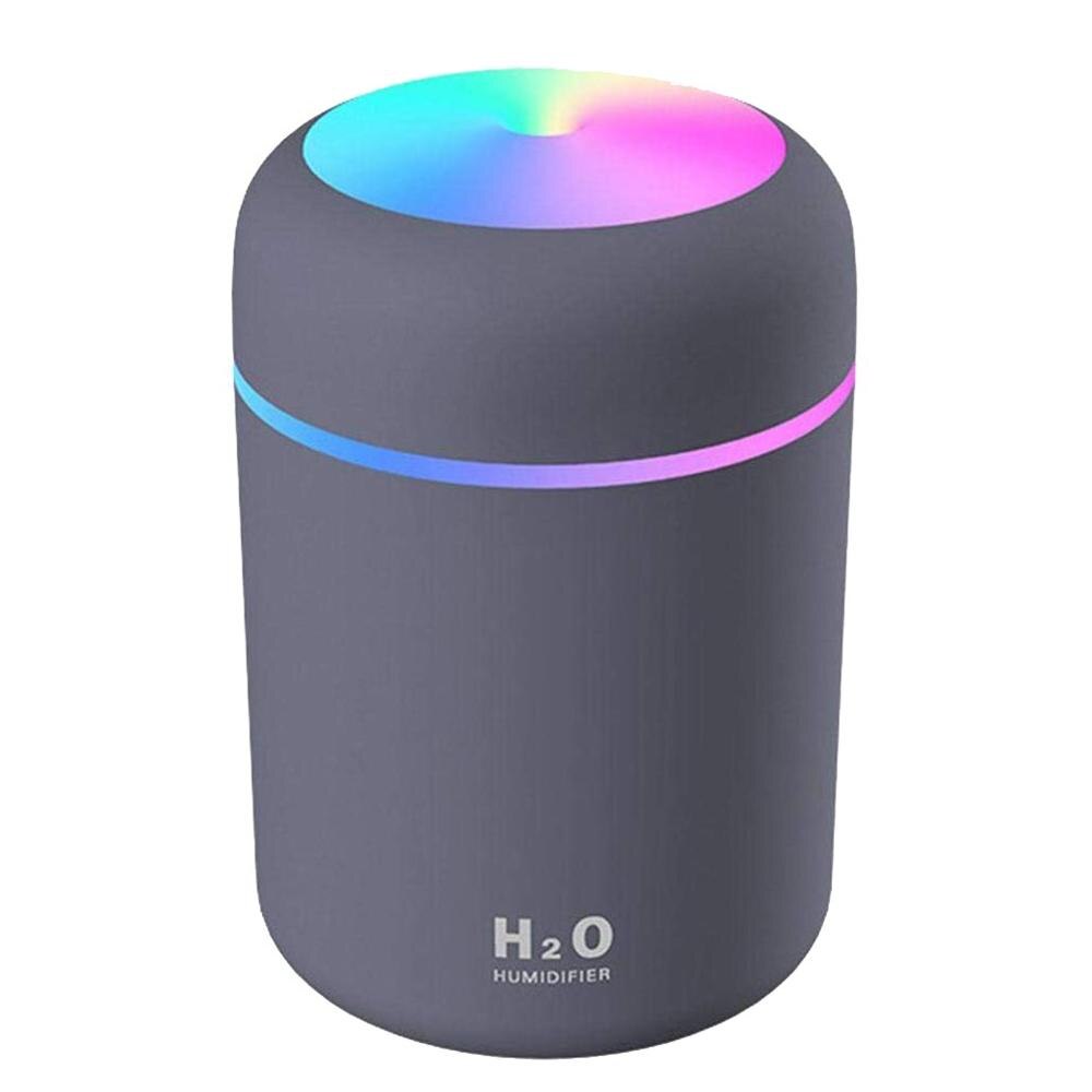 300Ml Mini Humidifer Aroma Essentiële Olie Diffuser Met Led Lamp Usb Mist Maker Aromatherapie Luchtbevochtigers Voor Thuis Auto: Black