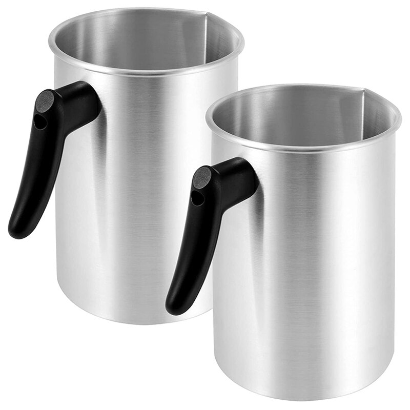 2 Packs Aluminum Candle Making Pouring Pot, 4 Pounds Wax Melting Pot with Dripless Pouring Spout &amp; Heat-Resisting Handle Promoti: Default Title