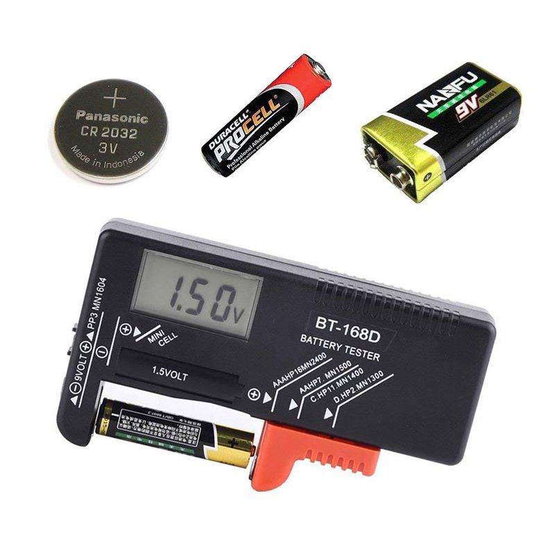 BT168D Digitale Batterij Capaciteit Tester Lcd Indicador Display BT-168D Checker Lading Batterij Voltage Tester Controleren Cell Meter