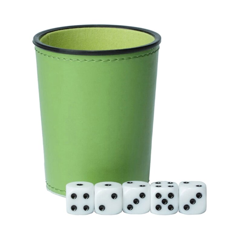 Leather PU Dice Cup Party Board Game Bar KTV Entertainment Dice Box with Dices and Brand: GN