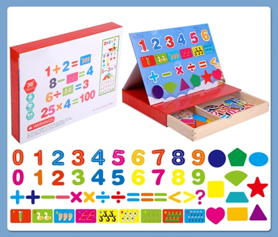 Kinderen Speelgoed Houten Speelgoed Cartoon Houten Magnetische Dier Verkeer Puzzel Tekentafel Leren Educatief Speelgoed Voor Kinderen: Rood