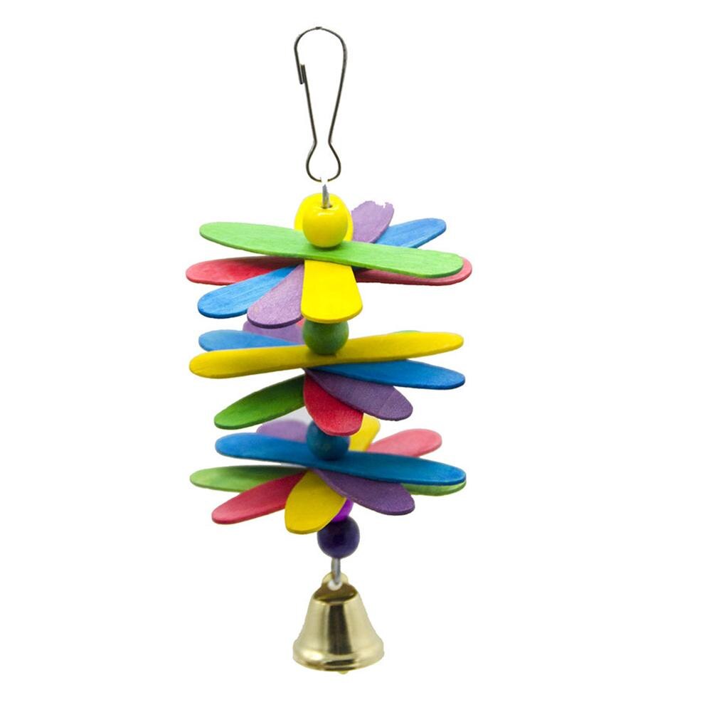Parrot Toys Macaw Hanging Acrylic with Bells Bites Chew On Cages Cockatoo Stand Rack Swing Bird Toy Pet Product