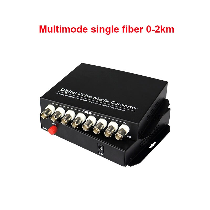 8 channel analog BNC video to fiber optic converter price Transmitter receiver for CCTV system analog camera CVBS camera: Multimode