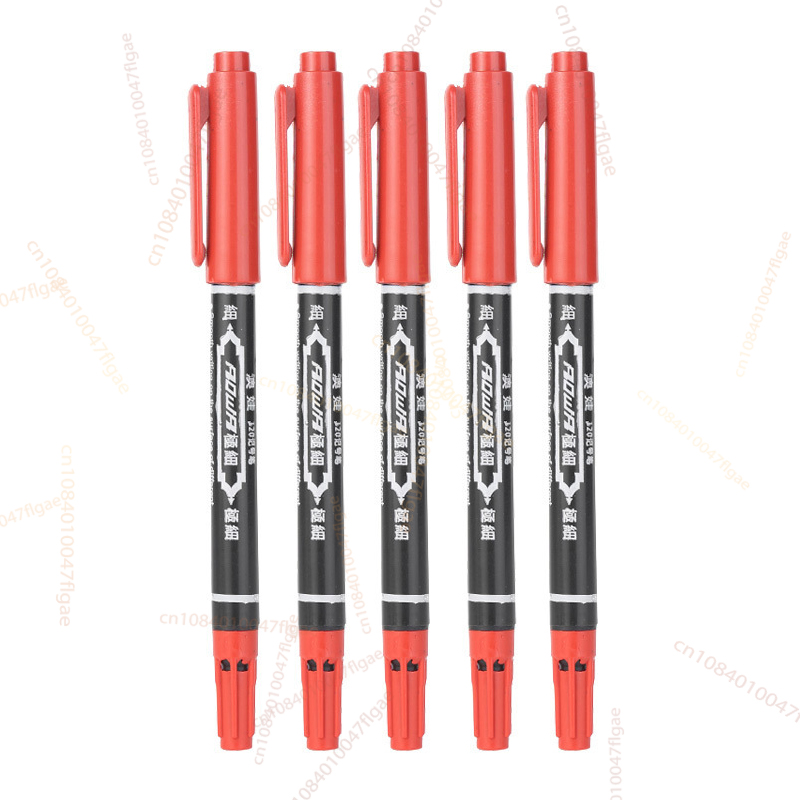 5/10PCs Permanent Marker Black/Blue/Red Oil Marker Pen Twin Tip Fine Nid Marker Ink Stationery Items School & Office Supplies: Yellow