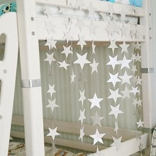 4m guirnaldas de papel con forma de estrella para decoración de fiestas de cumpleaños en casa, bodas ...