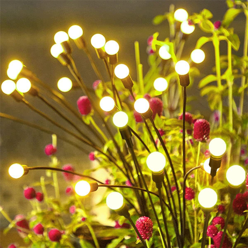 Led solcelledrevne ildfluelys udendørs have levende ildormlys til terrassesti anlagt camping blomsterbede græsplænedekoration: Lilla / Foranderlig