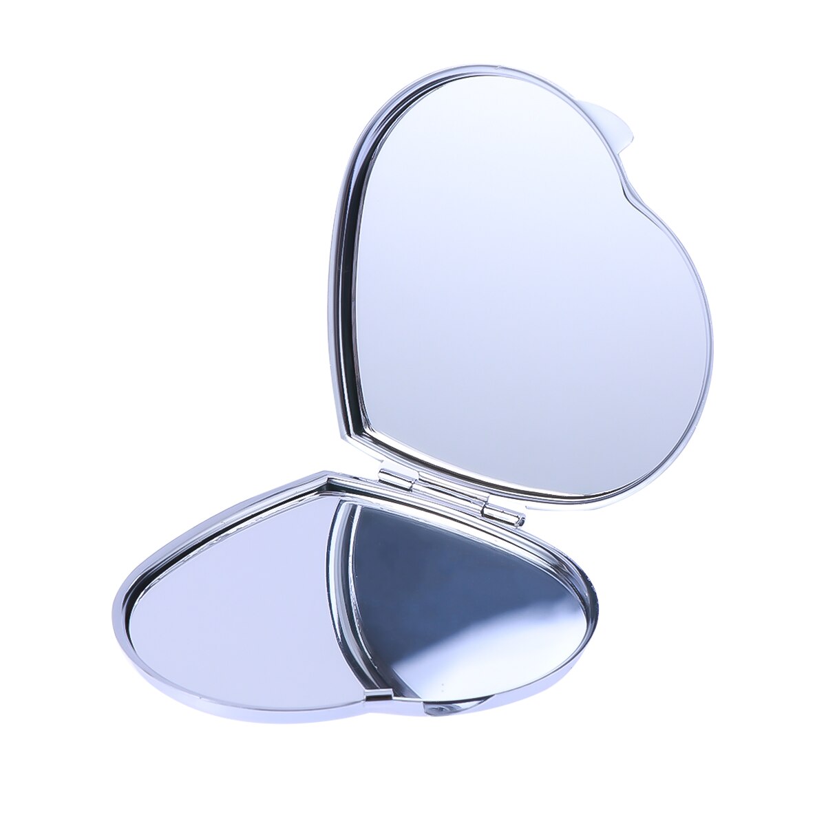 Portable Folding Mirror Various Shapes Metal Compact Collapsible Travel Mirrors Mini Cosmetic Pocket Mirror Makeup Tools: Heart