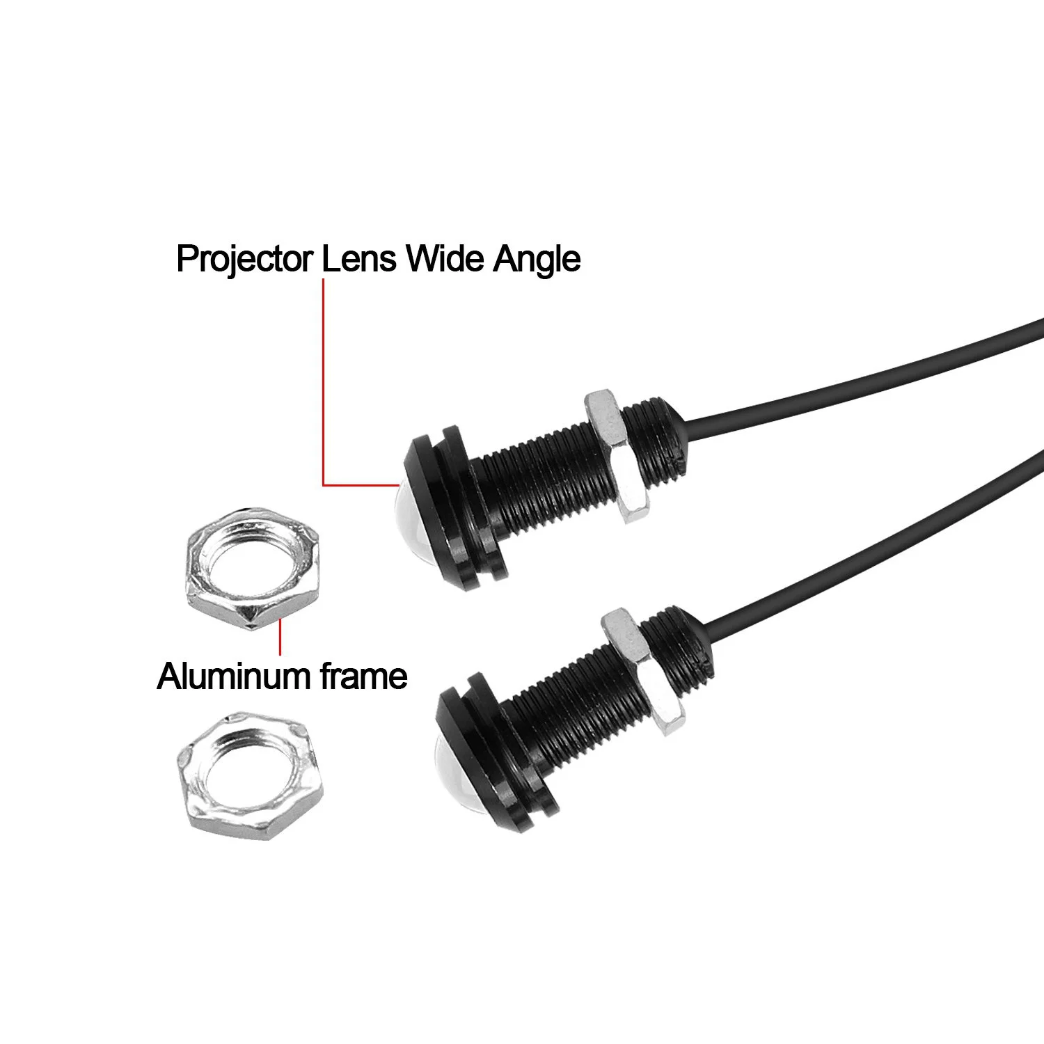 20/10 stk. 0.7in/18mm- delt eagle eye-kjørelys med led-kjørelys, 12v led-parkeringslys til bil, ryggelys