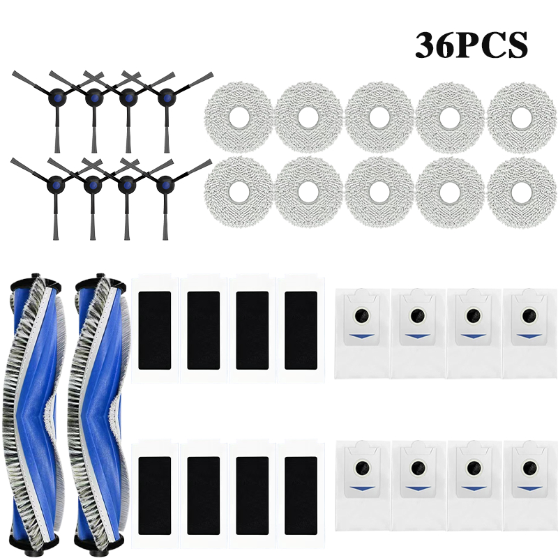 Ersatzteile für ecovacs  t30 pro und omni  / t30s pro saugroboter: staubbeutel, hauptbürste, seitenbürste, filter, wischmopp-zubehör: Beige