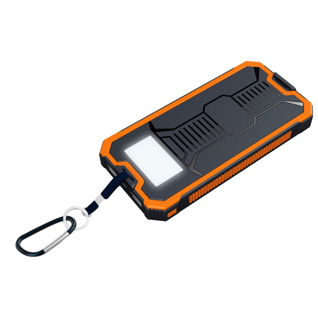 Caixa de energia portátil usb 18650, banco de energia solar portátil sem bateria led para armazenamento de painel solar: Orange
