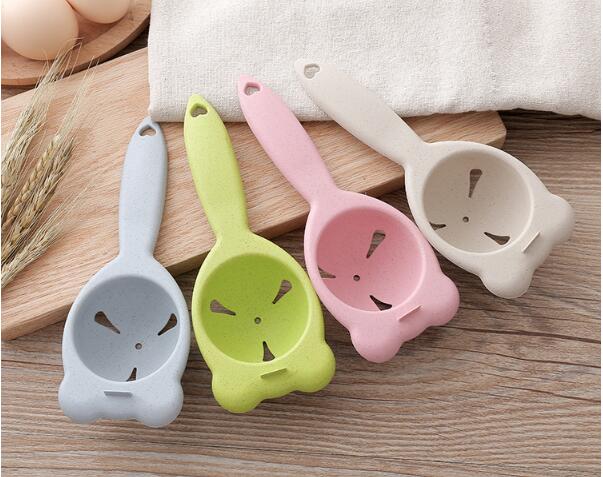 1PC 17.5x6.5cm Cute Wheat Straw Plastic Egg Separator White Yolk Sifting Home Kitchen Chef Dining Cooking Gadget OK 0877