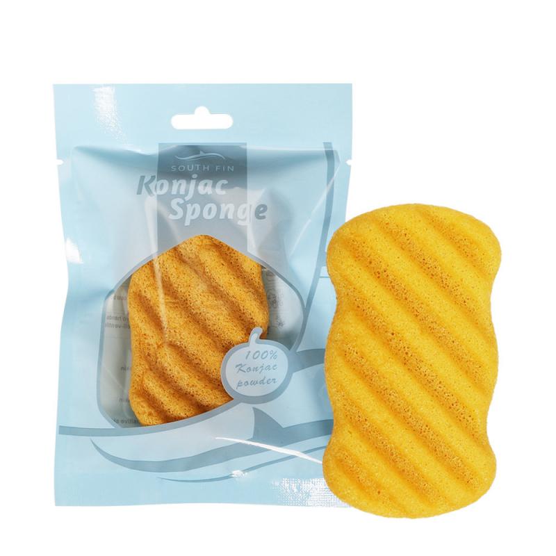 1Pcs Natuurlijke Zachte Konjac Facial Puff Lichaam Reinigen Sneldrogende Spons Wave Patroon Peeling Cleaner Beschermen Huid 7 kleuren: 05