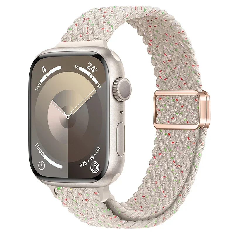 Bracelet en Nylon pour Apple Watch 9 8 7 45mm 41mm Ultra 49mm, boucle tressée mince, iWatch 6 5 4 SE 44mm 40mm 10 46mm 42mm