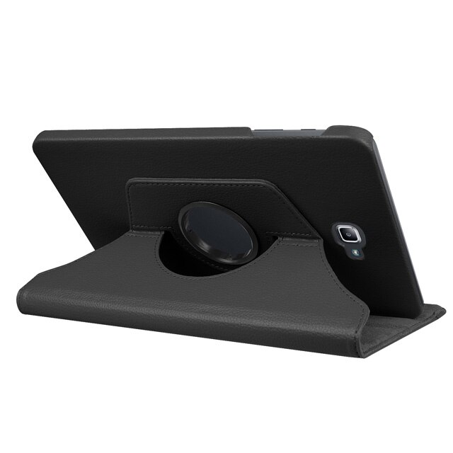 360 obrotowa obudowa dla Samsung Galaxy Tab A 10.1 2016 przypadku T580 T585 SM-T580 SM-T585 obudowa z podstawką tablet ze skóry pu Funda Coque: Black